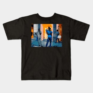 Street Vendors at Night - Madrid Kids T-Shirt